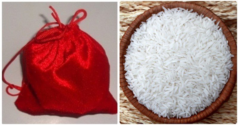 Thêm túi vải đỏ vào thùng gạo
