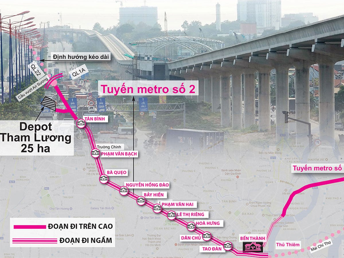 Lộ trình của tuyến Metro số 2