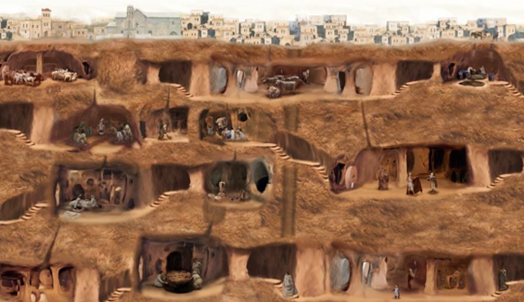 Thành phố cổ dưới lòng đất tại tỉnh Nevsehir (Thổ Nhĩ Kỳ)